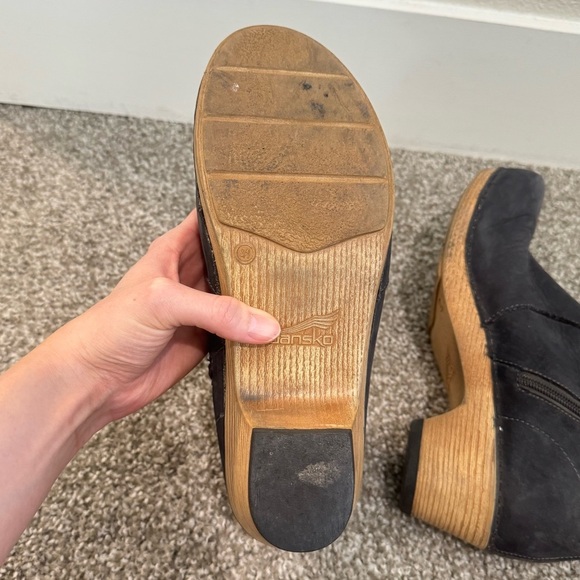 Dansko Maria Leather Milled Nubuck Ankle Boots Grey Black Western Fall Boho - Picture 6 of 11